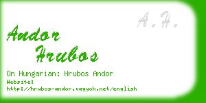andor hrubos business card